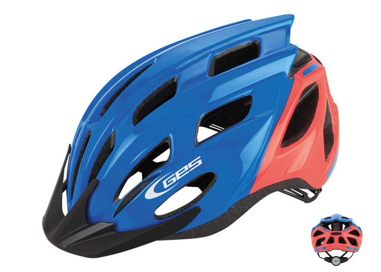 CASCO BICICLETA GES KORE JUNIOR AZUL NARANJA TALLA 50/56